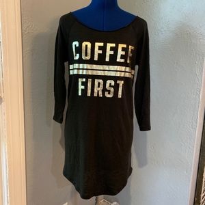 Victorias Secret PINK "Coffee First"Sleep Shirt XS